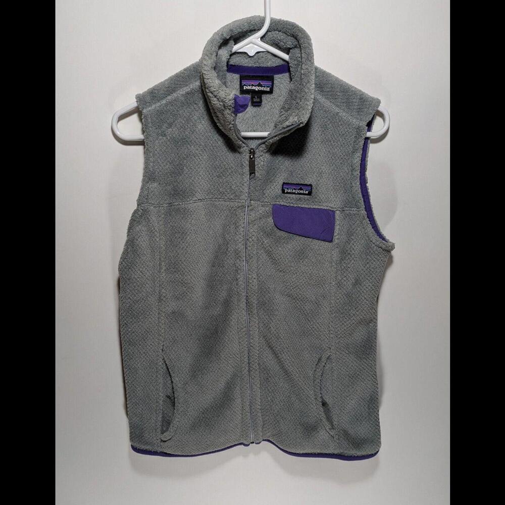 Womens Patagonia Re-Tool Tailored‎ Grey Nickel X-Dye Concord Purple Vest Size L